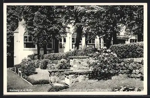 AK Kettwig a. d. Ruhr, Gasthaus Jägerhof, Gartenpartie