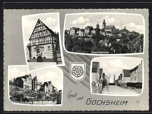 AK Gochsheim, Scharfrichterhaus, Schloss u. Strassenpartie in der Siedlung