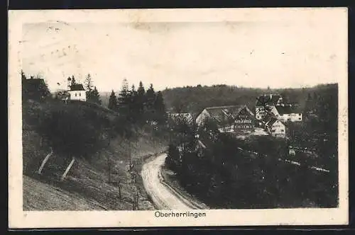 AK Oberherrlingen, Ortsansicht von der Eingangsstrasse