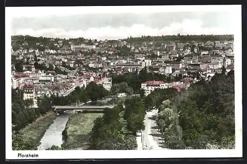 AK Pforzheim, Gesamtansicht aus der Vogelschau