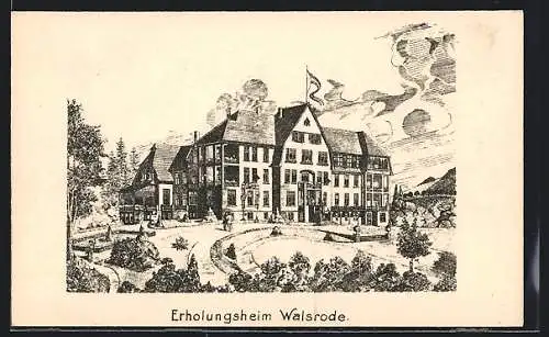 Künstler-AK Walsrode, Blick auf das Erholungsheim