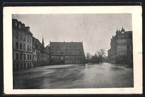 AK Nürnberg, Hochwasser-Katastrophe 1909, Blick von der Museumsbrücke