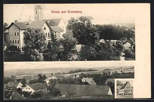 AK Kranzberg / Freising, Gasthaus, Blick über die Dächer