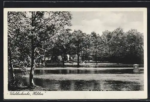 AK Hilden, Blick über den Teich zur Waldschenke