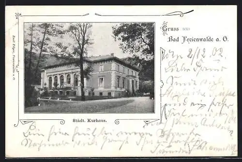 AK Bad Freienwalde a. O., Blick auf das Städt. Kurhaus