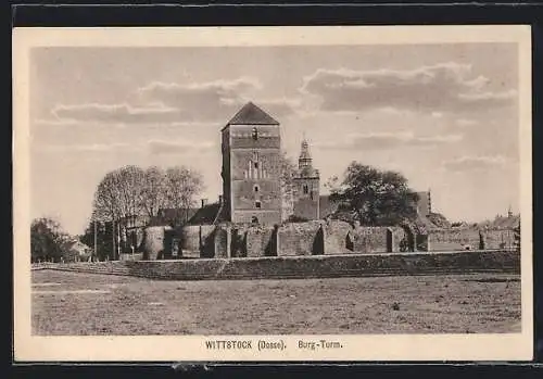 AK Wittstock /Dosse, Blick auf den Burg-Turm