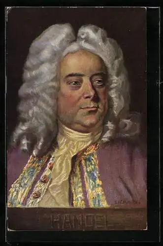 Künstler-AK Portrait des Komponisten Händel