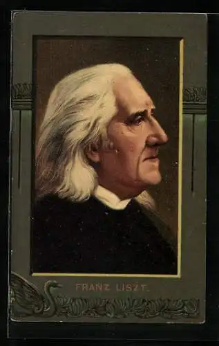 AK Franz Liszt, Seitenportrait