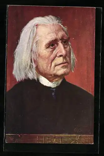 Künstler-AK Portrait des Komponisten Liszt
