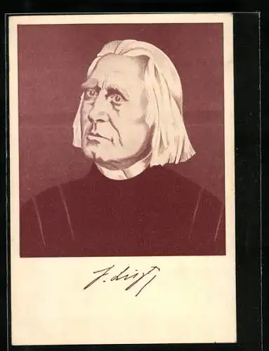 Künstler-AK Portrait von Franz Liszt