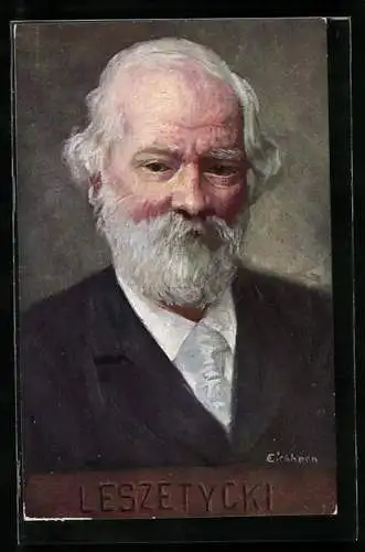 AK Portrait von Teodor Leszetycki, Pianist