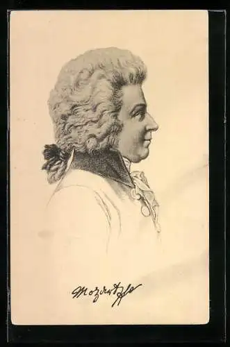 Künstler-AK Portrait von Wolfgang Amadeus Mozart