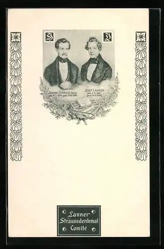 AK Johann Strauss mit Josef Lanner