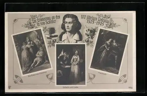 AK Szenen aus Stücken von Friedrich Schiller zum 100. Todestag