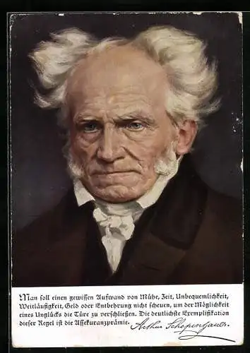 AK Portrait Arthur Schopenhauer, deutscher Philosoph, Autor und Hochschullehrer