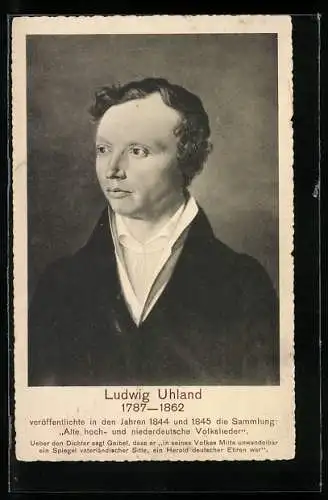 AK Portrait des Dichters Ludwig Uhland