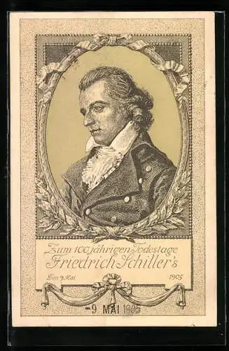 Künstler-AK Dichter Friedrich Schiller im Portrait