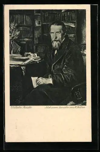 Künstler-AK Bildnis des Dichters Wilhelm Raabe