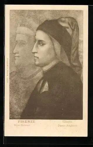 Künstler-AK Dichter Dante, Portrait von Giotto