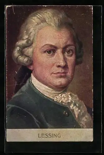 Künstler-AK Portrait von Lessing