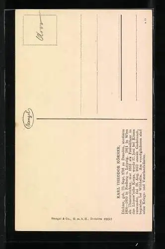 AK Porträt Theodor Körners in Uniform