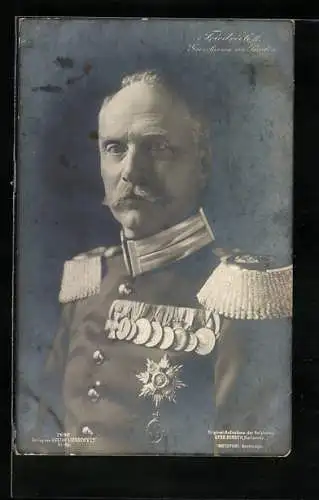 AK Portrait Friedrich II. Grossherzog von Baden, Uniform mit Abzeichen
