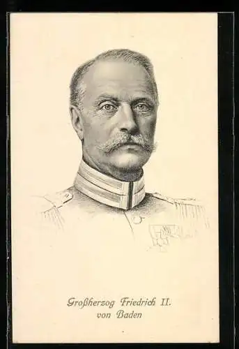 AK Portrait Grossherzog Friedrich II. von Baden in Uniform