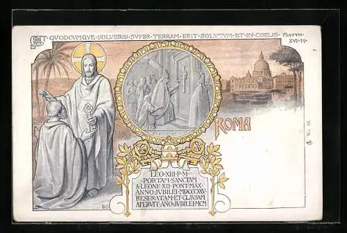 AK Roma, Papst Leo XIII., Christus, Vatikan