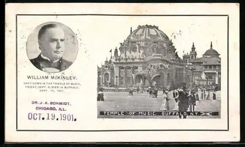 AK President William McKinley and the Temple of Music in Buffalo, where he was shot down