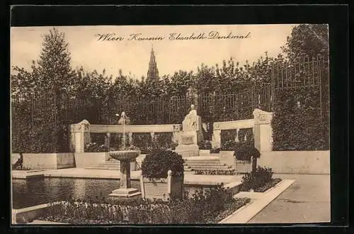 AK Wien, Kaiserin Elisabeth-Denkmal im Königlichen Volksgarten