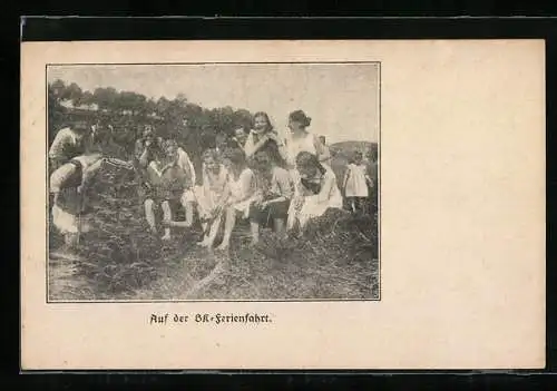 AK Teilnehmerinnen auf der Ferienfahrt des Mädchen-Bibelkreises in der Natur