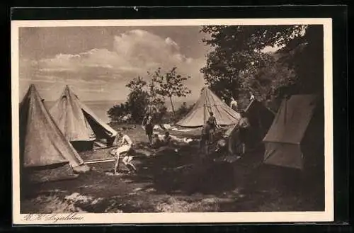 AK Kinder im Lager des Bundes Deutscher Bibelkreise beim Spielen