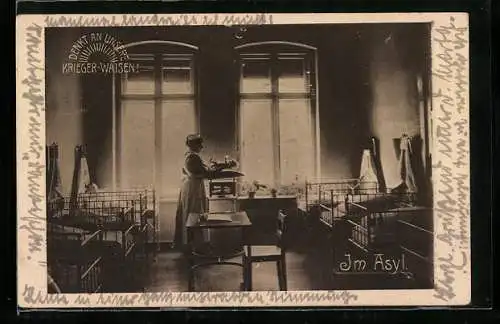 AK Denkt an unsere Krieger-Waisen, Im Asyl, Waisenheim