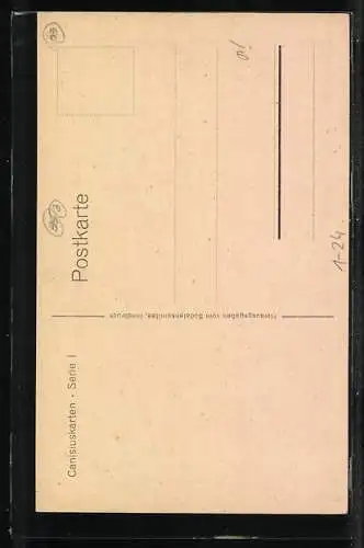 AK Der hl. Petrus Canisius vor König Ferdinand I. von Österreich und Cardinal Otto Truchsess