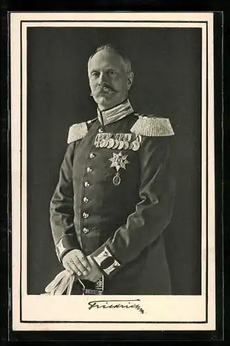 AK Friedrich von Baden in Uniform mit Epauletten, Orden