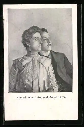 AK Prinzessin Luise von Sachsen mit ihrem Geliebten André Giron