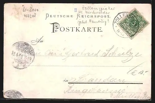 AK Hamburg-Curslack, Ortsansicht mit Vierländerin in Tracht