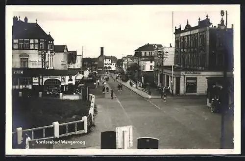 AK Wangeroog, Strassenpartie mit Hotel Hanken