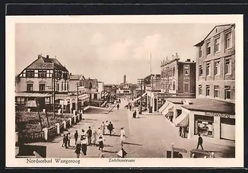AK Wangeroog, Zedeliusstrasse mit Buchhandlung