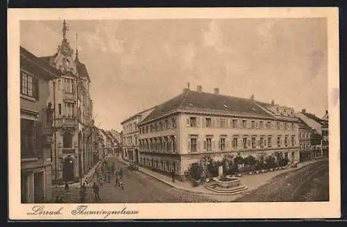 AK Lörrach, Thumringerstrasse mit Gasthaus zum Hirschen