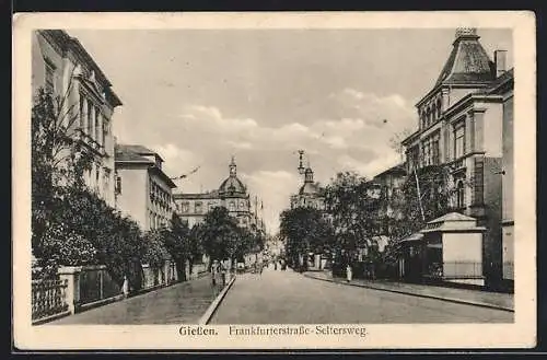 AK Giessen, Blick in Frankfurterstrasse-Seltersweg