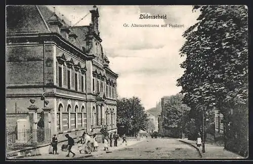 AK Lüdenscheid, Grosse Altenaerstrasse mit dem Postamt