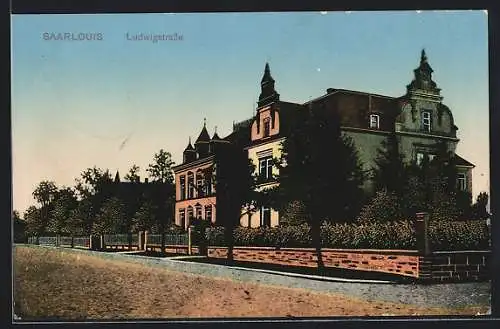 AK Saarlouis, Abendstimmung in der Ludwigstrasse