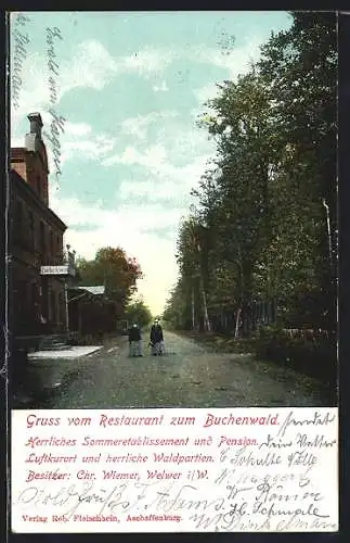 AK Welwer i. W., Restaurant zum Buchenwald von Chr. Wiemer