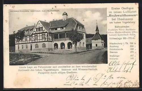 AK Hochwaldhausen bei Ilbeshausen, Gasthaus zum Felsenmeer