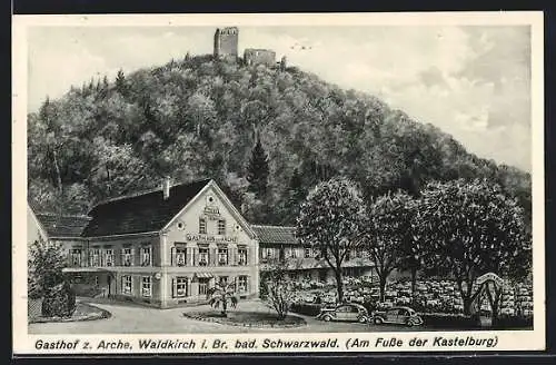 AK Waldkirch i. Br. /bad. Schwarzwald, Gasthof z. Arche am Fusse der Kastelburg
