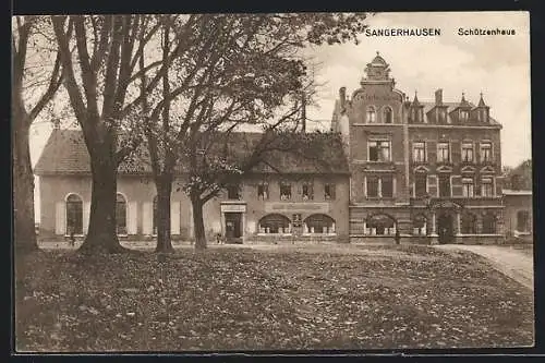 AK Sangerhausen, Gasthof zum Schützenhaus mit Einfahrt