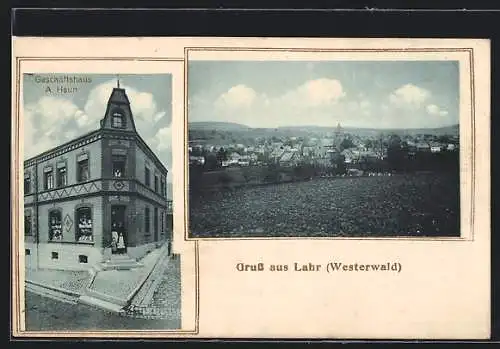 AK Lahr /Westerwald, Geschäftshaus A. Heun, Gesamtansicht