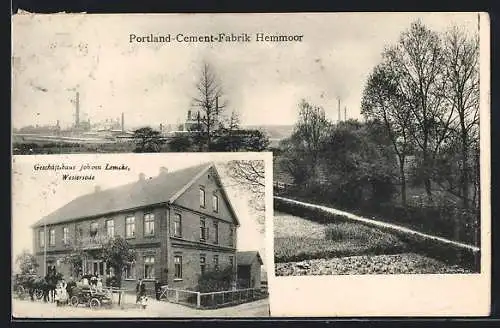 AK Hemmoor, Portland-Cement-Fabrik, Geschäftshaus J. Lemcke in Westersode