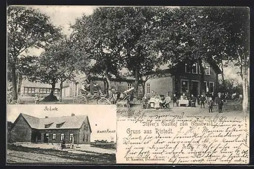 AK Ristedt / Syke, Stovers Gasthof zum Grunewald, Schule